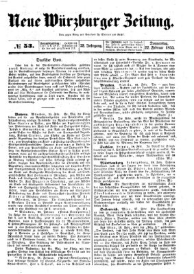 Neue Würzburger Zeitung Donnerstag 22. Februar 1855