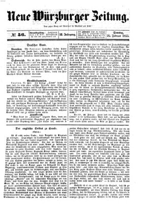 Neue Würzburger Zeitung Sonntag 25. Februar 1855