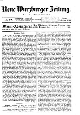 Neue Würzburger Zeitung Dienstag 27. Februar 1855