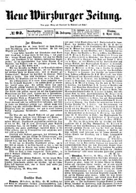 Neue Würzburger Zeitung Montag 2. April 1855