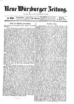 Neue Würzburger Zeitung Dienstag 3. April 1855