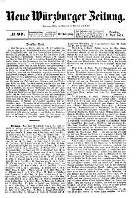 Neue Würzburger Zeitung Samstag 7. April 1855