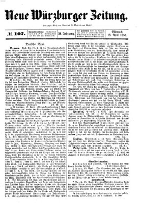 Neue Würzburger Zeitung Mittwoch 18. April 1855