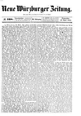 Neue Würzburger Zeitung Donnerstag 19. April 1855