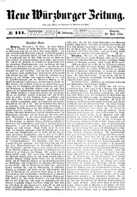 Neue Würzburger Zeitung Sonntag 22. April 1855