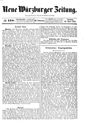 Neue Würzburger Zeitung Sonntag 29. April 1855