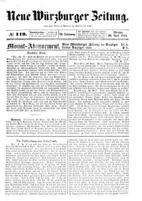 Neue Würzburger Zeitung Montag 30. April 1855