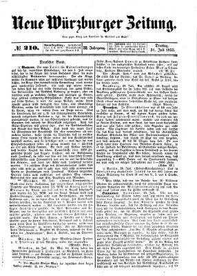 Neue Würzburger Zeitung Dienstag 31. Juli 1855