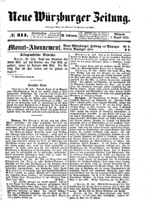 Neue Würzburger Zeitung Mittwoch 1. August 1855