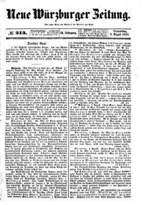 Neue Würzburger Zeitung Donnerstag 2. August 1855