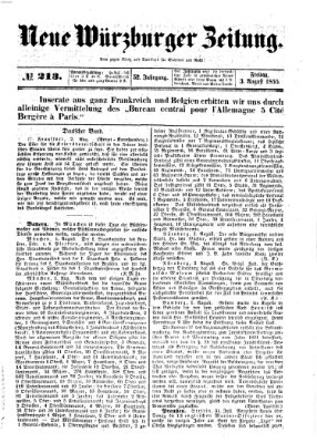 Neue Würzburger Zeitung Freitag 3. August 1855