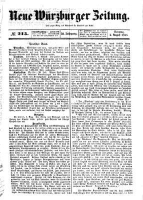 Neue Würzburger Zeitung Sonntag 5. August 1855