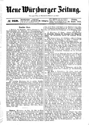 Neue Würzburger Zeitung Dienstag 18. September 1855