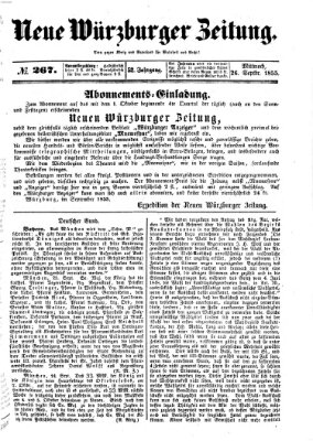 Neue Würzburger Zeitung Mittwoch 26. September 1855