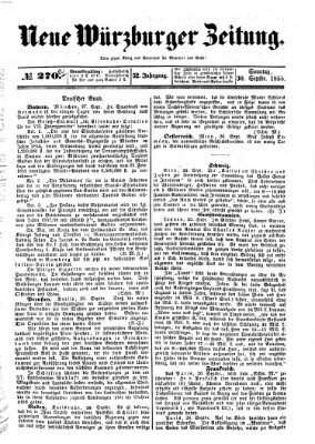 Neue Würzburger Zeitung Sonntag 30. September 1855