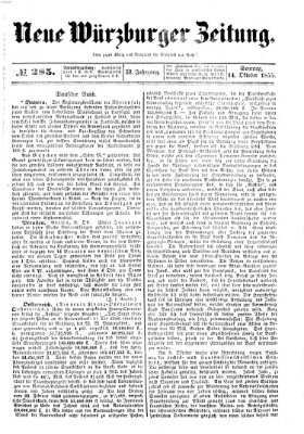 Neue Würzburger Zeitung Sonntag 14. Oktober 1855