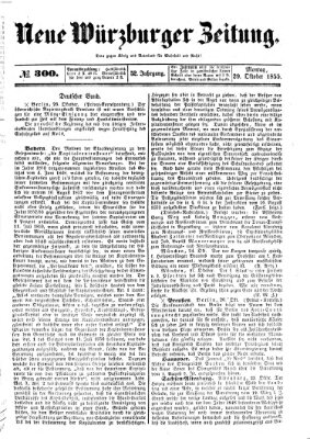 Neue Würzburger Zeitung Montag 29. Oktober 1855