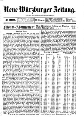 Neue Würzburger Zeitung Mittwoch 31. Oktober 1855