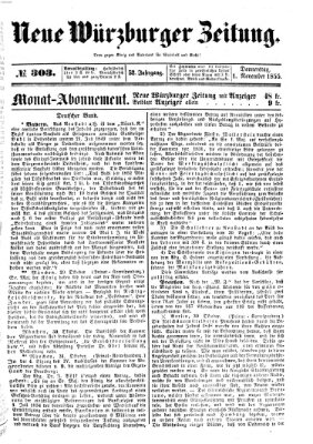 Neue Würzburger Zeitung Donnerstag 1. November 1855