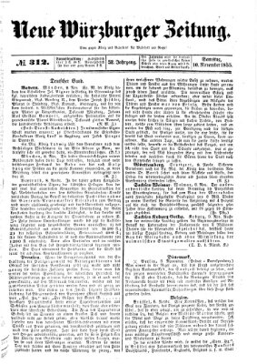 Neue Würzburger Zeitung Samstag 10. November 1855