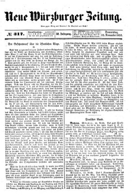 Neue Würzburger Zeitung Donnerstag 15. November 1855