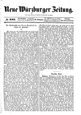 Neue Würzburger Zeitung Dienstag 20. November 1855