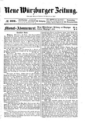 Neue Würzburger Zeitung Donnerstag 29. November 1855