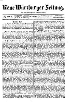 Neue Würzburger Zeitung Donnerstag 13. Dezember 1855