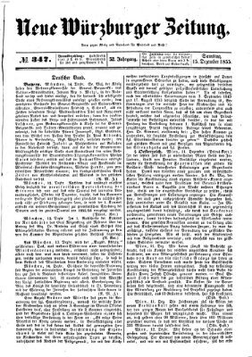 Neue Würzburger Zeitung Samstag 15. Dezember 1855