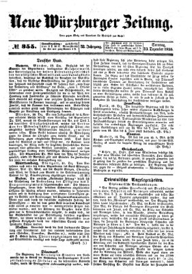 Neue Würzburger Zeitung Sonntag 23. Dezember 1855