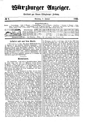 Würzburger Anzeiger (Neue Würzburger Zeitung) Sonntag 7. Januar 1855