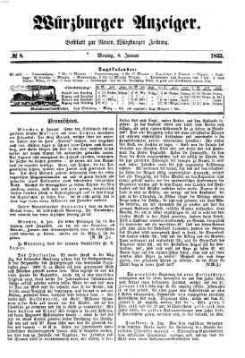 Würzburger Anzeiger (Neue Würzburger Zeitung) Montag 8. Januar 1855