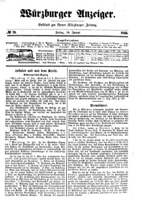 Würzburger Anzeiger (Neue Würzburger Zeitung) Freitag 19. Januar 1855