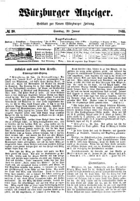 Würzburger Anzeiger (Neue Würzburger Zeitung) Samstag 20. Januar 1855