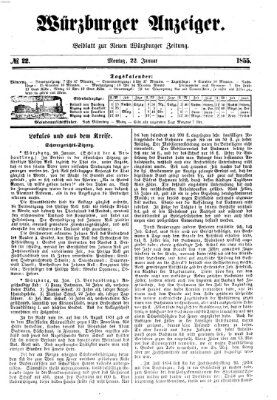 Würzburger Anzeiger (Neue Würzburger Zeitung) Montag 22. Januar 1855