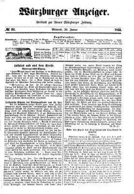 Würzburger Anzeiger (Neue Würzburger Zeitung) Mittwoch 24. Januar 1855