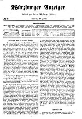 Würzburger Anzeiger (Neue Würzburger Zeitung) Samstag 27. Januar 1855