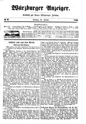 Würzburger Anzeiger (Neue Würzburger Zeitung) Mittwoch 31. Januar 1855