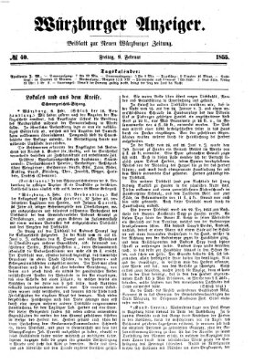 Würzburger Anzeiger (Neue Würzburger Zeitung) Freitag 9. Februar 1855