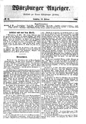 Würzburger Anzeiger (Neue Würzburger Zeitung) Samstag 10. Februar 1855