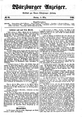 Würzburger Anzeiger (Neue Würzburger Zeitung) Montag 5. März 1855