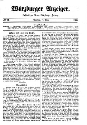 Würzburger Anzeiger (Neue Würzburger Zeitung) Samstag 17. März 1855