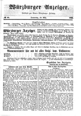 Würzburger Anzeiger (Neue Würzburger Zeitung) Donnerstag 29. März 1855