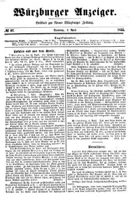 Würzburger Anzeiger (Neue Würzburger Zeitung) Samstag 7. April 1855