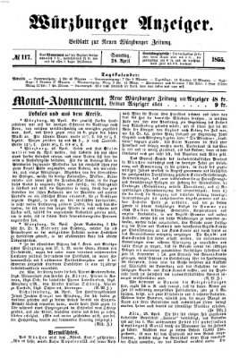 Würzburger Anzeiger (Neue Würzburger Zeitung) Samstag 28. April 1855