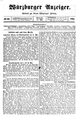 Würzburger Anzeiger (Neue Würzburger Zeitung) Mittwoch 16. Mai 1855