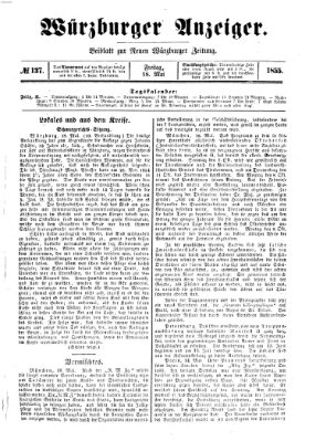 Würzburger Anzeiger (Neue Würzburger Zeitung) Freitag 18. Mai 1855