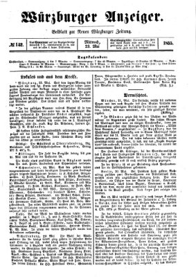 Würzburger Anzeiger (Neue Würzburger Zeitung) Mittwoch 23. Mai 1855