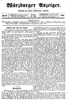 Würzburger Anzeiger (Neue Würzburger Zeitung) Dienstag 26. Juni 1855