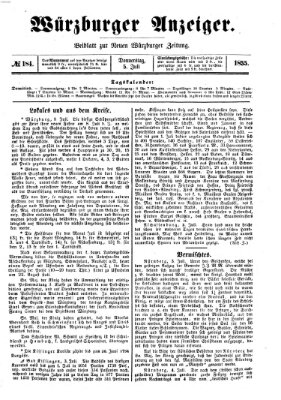 Würzburger Anzeiger (Neue Würzburger Zeitung) Donnerstag 5. Juli 1855